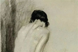 国画大师徐悲鸿的绘画作品女性形体素描