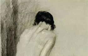 国画大师徐悲鸿的绘画作品女性形体素描