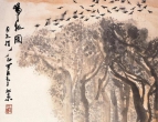 李可染早期牧童骑牛国画