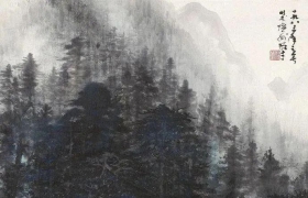 岭南画派大家黎雄才山水图
