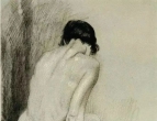 国画大师徐悲鸿的绘画作品女性形体素描