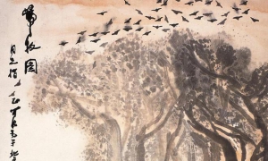 李可染早期牧童骑牛国画