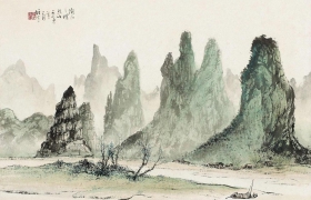 岭南画派大家黎雄才30幅写生山水画
