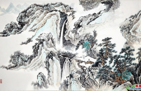毛笔画山水画入门-用笔、用墨、构图