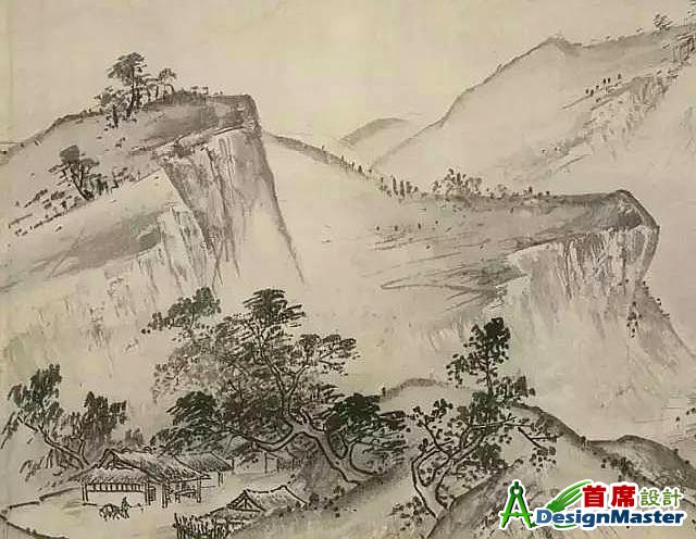 国画笔墨技法山水山石画法--大小斧劈皴法的结构特征及注...